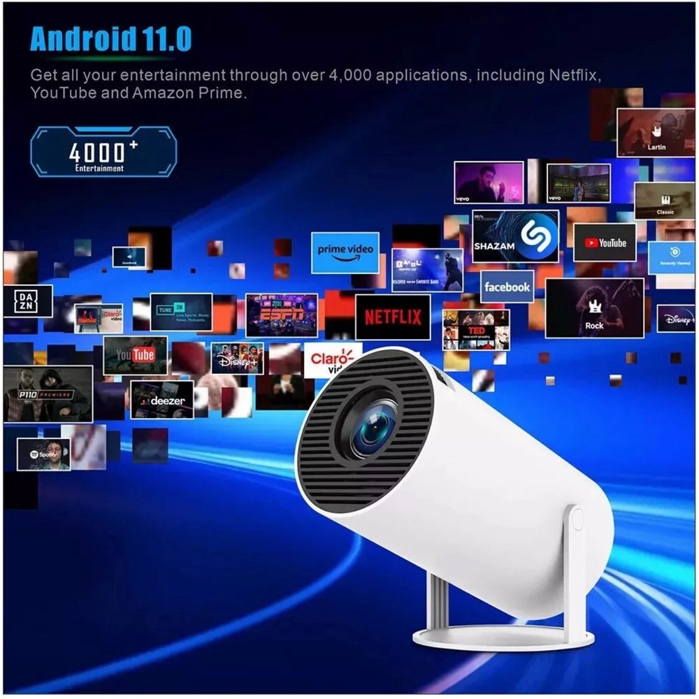 Projector 5G 4K Smart HD LED WiFi Bluetooth HDMI USB Android Office Home Theater